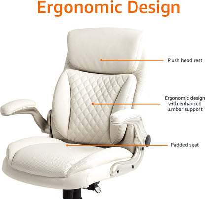 Ergonomic Desk Office Chair, Flip-Up Armrests, Adjustable Height,
