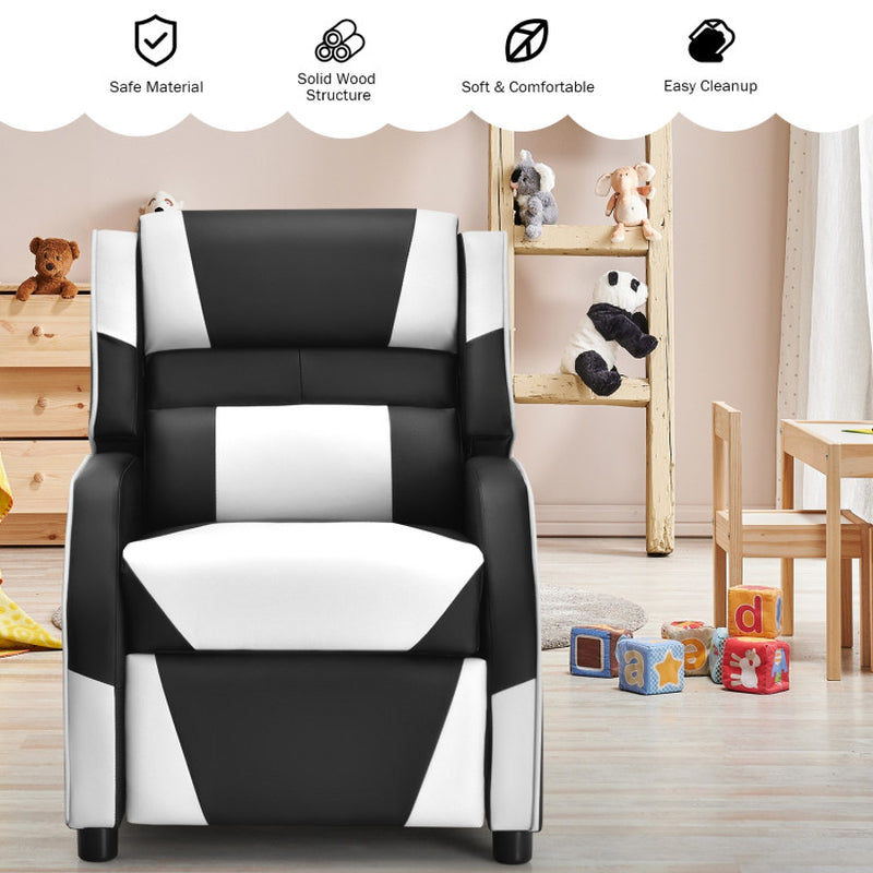 Kids Gaming Recliner with Headrest and Footrest