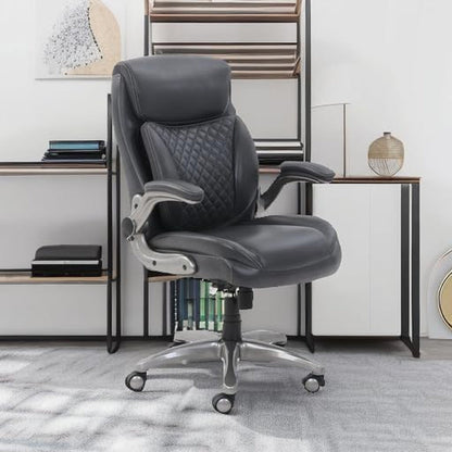 Ergonomic Desk Office Chair, Flip-Up Armrests, Adjustable Height, Grey