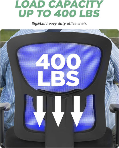 Big and Tall Office Chair 400Lbs Desk Chair Mesh Computer Chair with