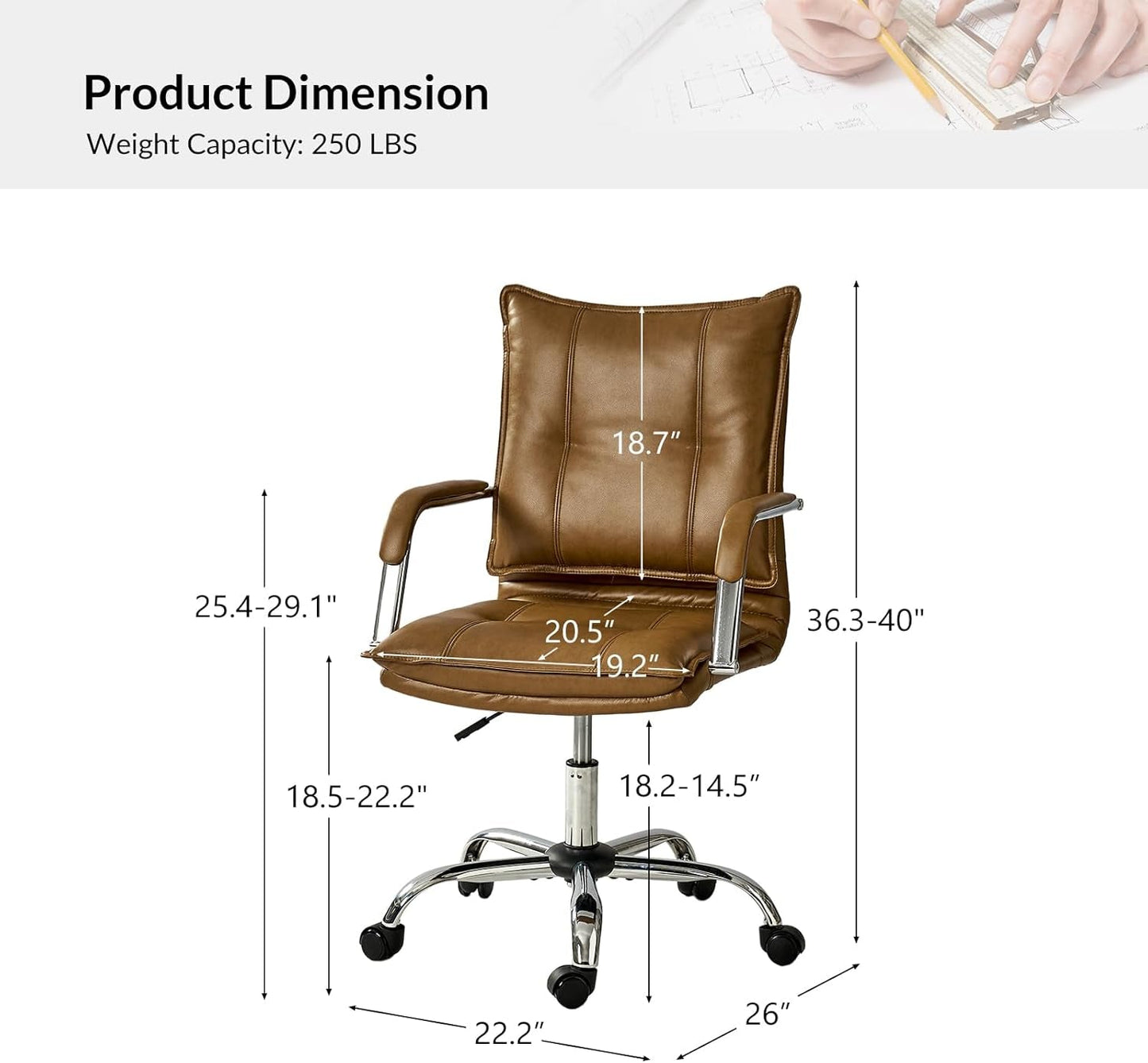 Faux Leather Home Office Chair