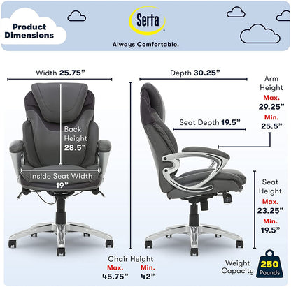 Serta Ergonomic High-Back Executive Chair for Health and Wellness