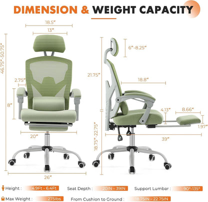 Office Computer Desk Chair, Ergonomic High-Back Mesh Rolling Work