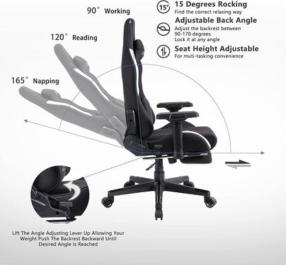 DOWINX Ergonomic Gaming Chair with Footrest