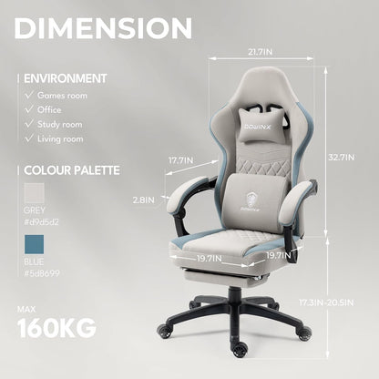 DOWINX Gaming Chair Breathable Fabric Computer Chair with Pocket Spring