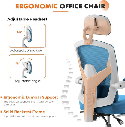 Office Computer Desk Chair, Ergonomic High-Back Mesh Rolling Work
