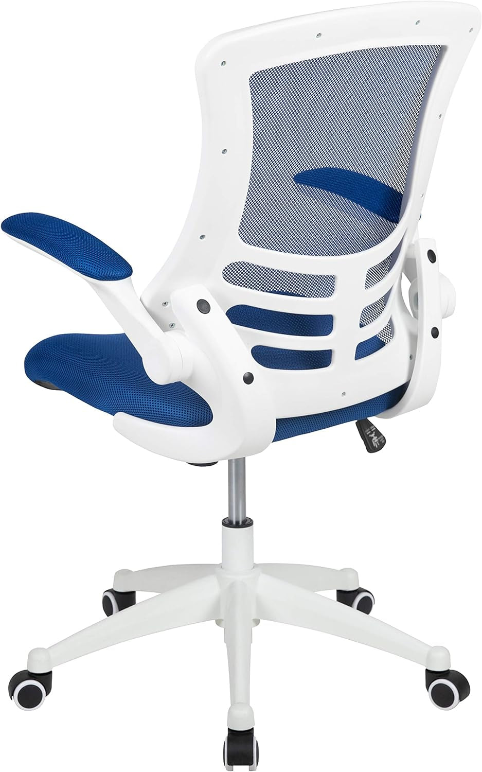 Kelista Office Chair, Ergonomic, Mid-Back, White Frame, Blue Mesh with
