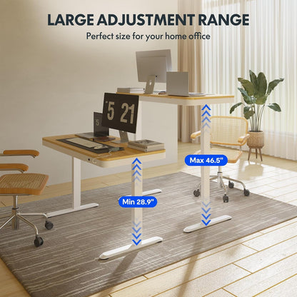 Comhar Electric Standing Desk with Drawers Charging USB Port, Height