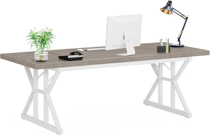70.8-Inch Executive Desk, Large Computer Office Desk Workstation,