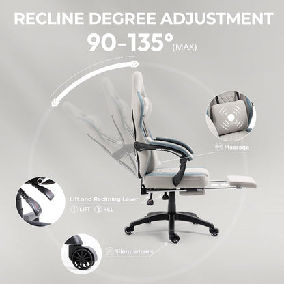 DOWINX Gaming Chair Breathable Fabric Computer Chair with Pocket Spring