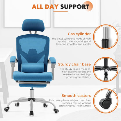 Office Computer Desk Chair, Ergonomic High-Back Mesh Rolling Work