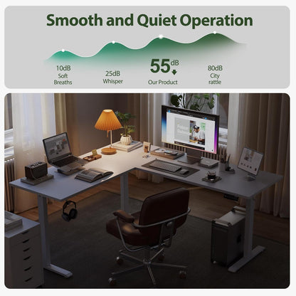 L Shaped Standing Desk Adjustable Height, Electric Corner Standing