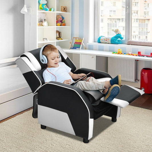 Kids Gaming Recliner with Headrest and Footrest