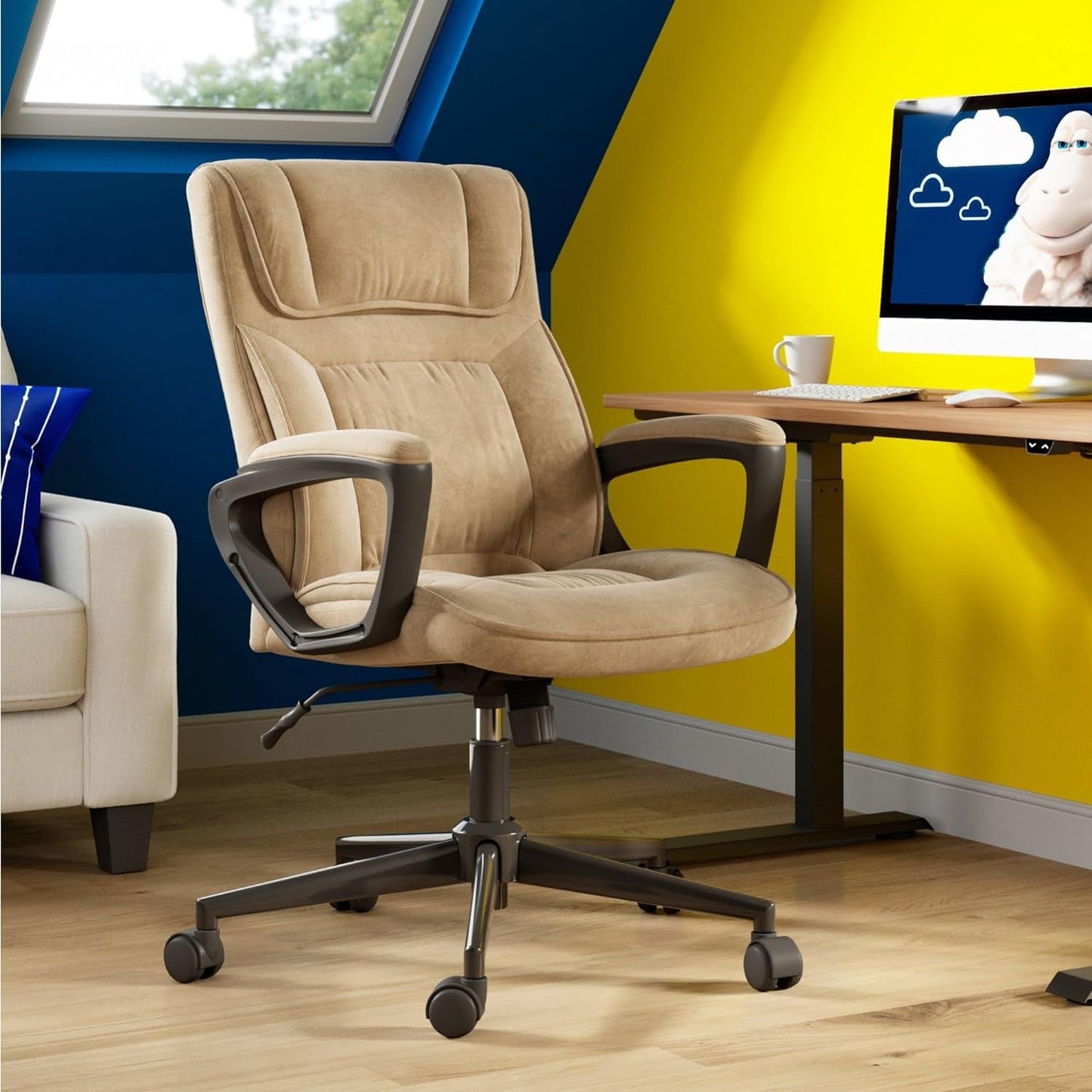 Serta Hannah Executive Home Office Desk Chair, Ergonomic Mid-Back with