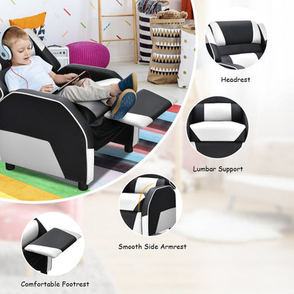 Kids Gaming Recliner with Headrest and Footrest