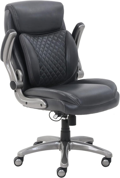Ergonomic Desk Office Chair, Flip-Up Armrests, Adjustable Height, Grey