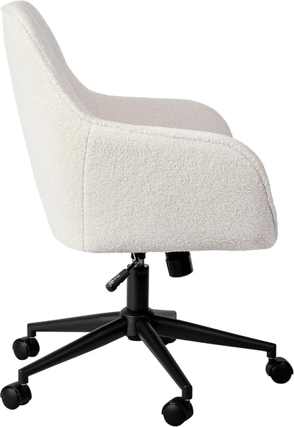 Rayna Swivel Task Chair with Flared Arms for Home Office in White