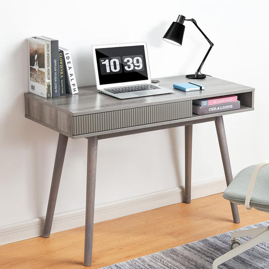 Office Desk Mid Century Modern Desk Writing Desk with Drawer Simple