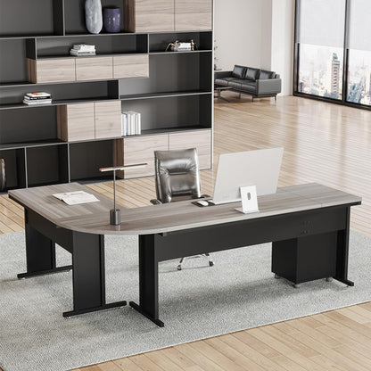 83 Inch L-Shaped Office Desk, Large Executive Computer Desk with