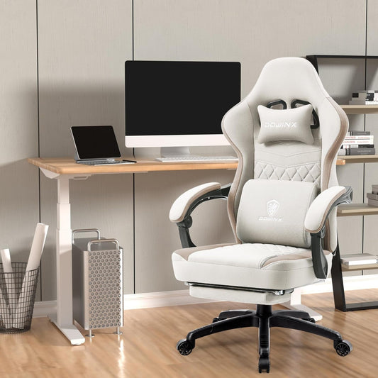 DOWINX Gaming Chair Breathable Fabric Computer Chair with Pocket Spring