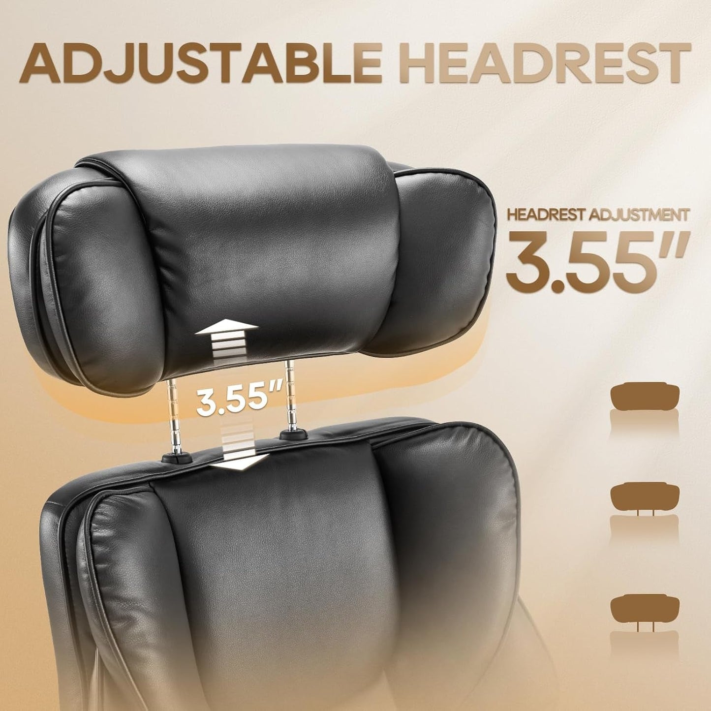 Office Chair with Retractable Footrest, Ergonomic High Back Design