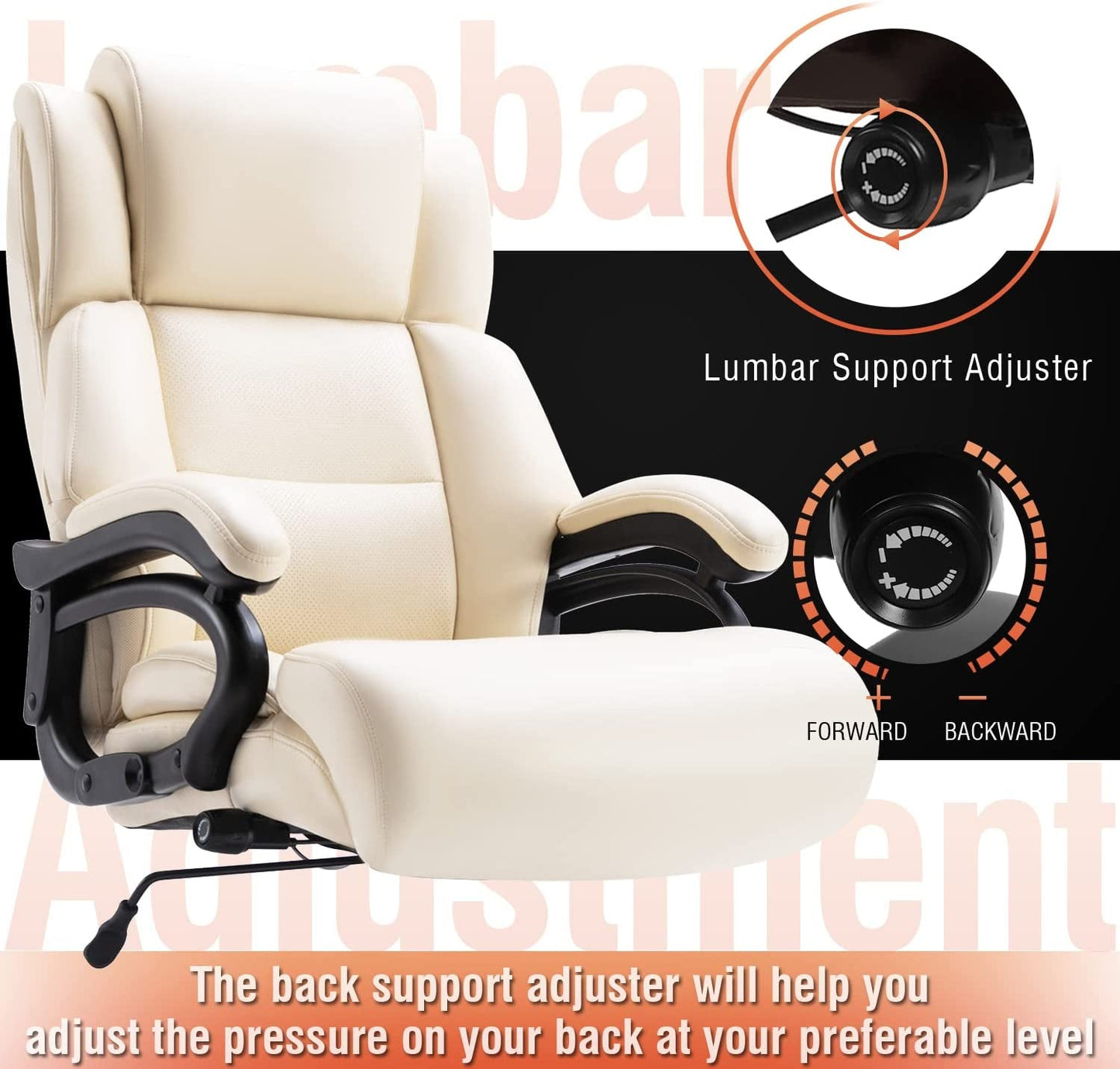 HAMAOKA Ergonomic 400Lbs Office Chair with Adjustable Support