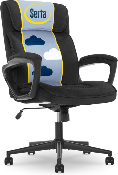 Serta Hannah Executive Home Office Desk Chair, Ergonomic Mid-Back with
