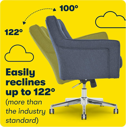 Serta Desk Chair with Button Tufted Mid-Back, Memory
