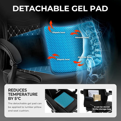 DOWINX Gaming Chair Breathable Fabric Computer Chair with Pocket Spring