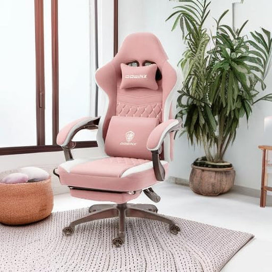 DOWINX Gaming Chair Breathable Fabric Computer Chair with Pocket Spring