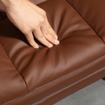Executive Office Chair with Footrest and Lumbar Support, PU Leather