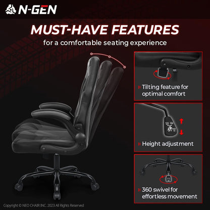 N-GEN Video Gaming Computer Chair Ergonomic Office Chair Desk Chair