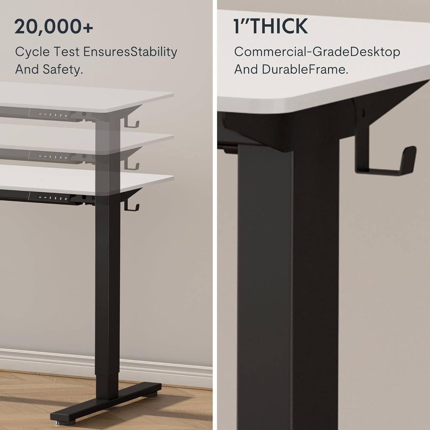 EN1 Whole-Piece Standing Desk 48 X 24 Inches Height Adjustable