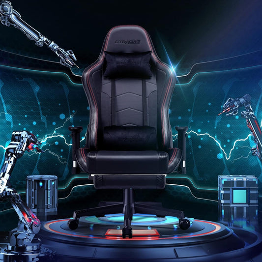 GTRacing Gaming Chair with Footrest and Speakers