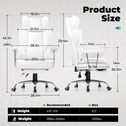 Big and Tall Gaming Chair with Pocket Spring Lumbar Support, Ergonomic