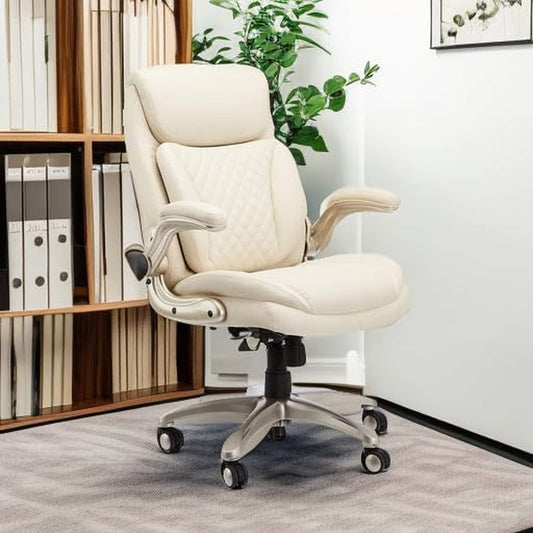 Ergonomic Desk Office Chair, Flip-Up Armrests, Adjustable Height,