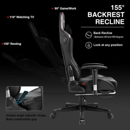 GTRacing Gaming Chair with Footrest and Speakers