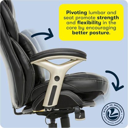 Serta Claremont Ergonomic Executive Office Chair with Back in Motion
