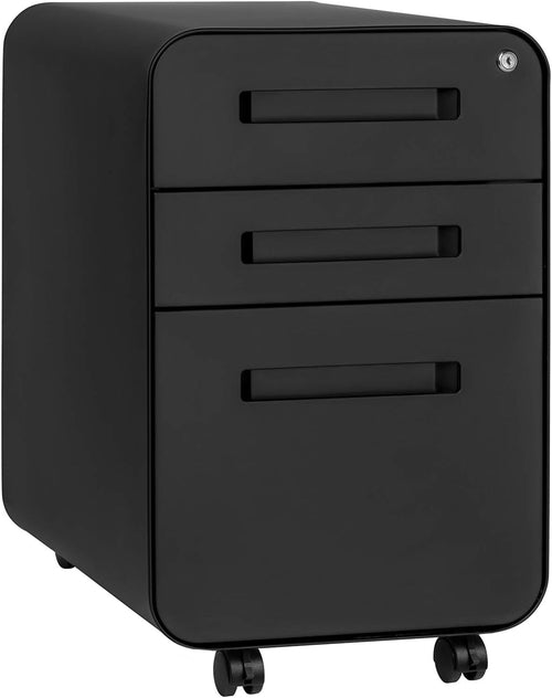 Stockpile 3 Drawer File Cabinet with Lock - under Office Desk Metal