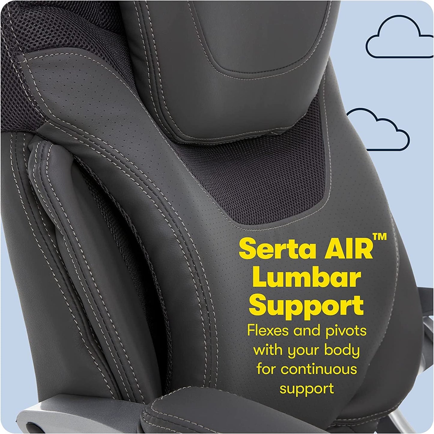 Serta Ergonomic High-Back Executive Chair for Health and Wellness