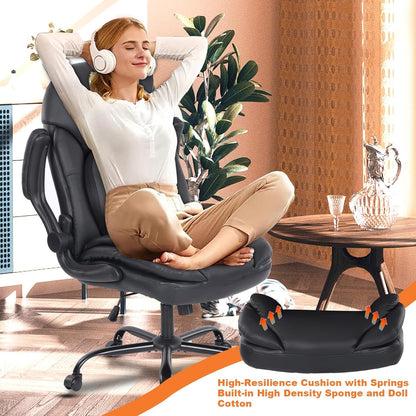 Ergonomic Executive Office Chairs with Lumbar Support, PU Leather Home
