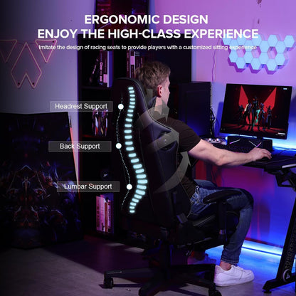 GTRacing Gaming Chair with Footrest and Speakers