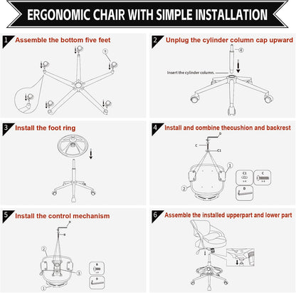 Ergonomic Drafting Chair,Standing Computer Desk Chair,Foot Ring,Lumbar