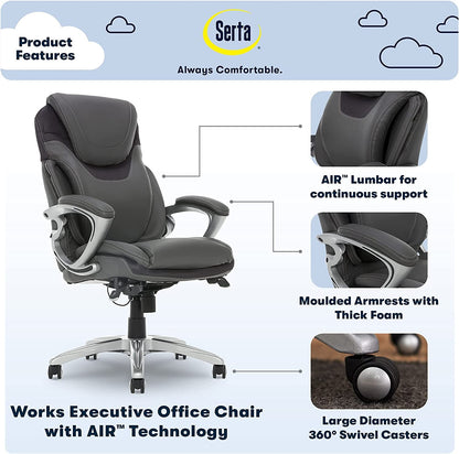 Serta Ergonomic High-Back Executive Chair for Health and Wellness